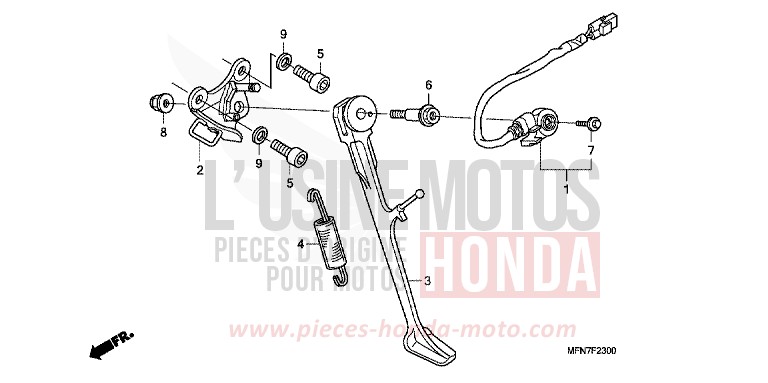 STAENDER von CB1000R ABS PEARL COOL WHITE (NHA16) von 2010